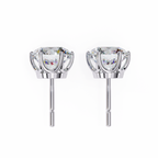 Round Diamond Stud Earrings 6-Prong Basket Setting