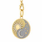 14K Yellow Gold Sun Moon Pendant