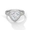 2.49 Carat Heart Cut Lab Created Halo Diamond Engagement Ring