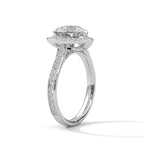 Unique Heart Cut Lab Diamond Halo Solitaire Ring