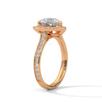 Unique Heart Cut Lab Diamond Halo Solitaire Ring