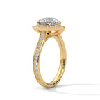 Unique Heart Cut Lab Diamond Halo Solitaire Ring