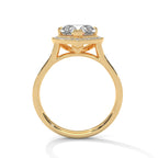 Unique Heart Cut Lab Diamond Halo Solitaire Ring