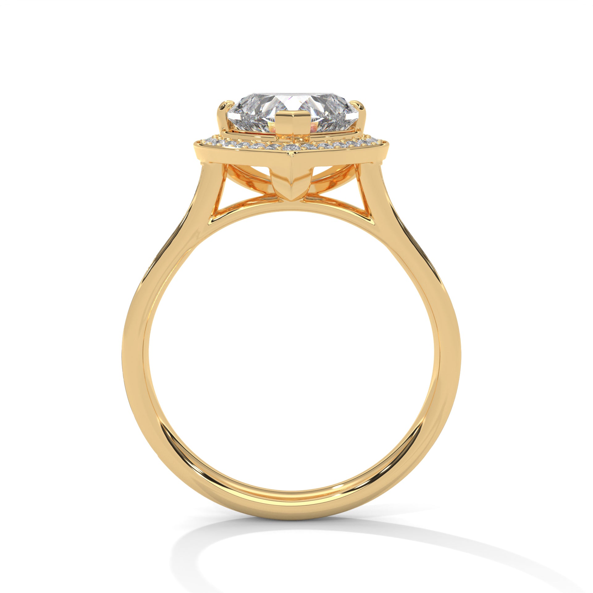 Heart Shaped Lab Diamond Halo Solitaire Ring