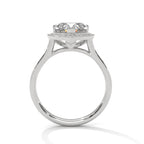 Unique Heart Cut Lab Diamond Halo Solitaire Ring
