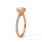 Cushion Diamond Solitaire Ring With Accent Setting