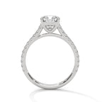 Cushion Diamond Solitaire Ring With Accent Setting