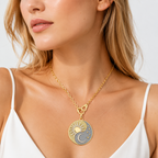 14K Yellow Gold Sun Moon Pendant