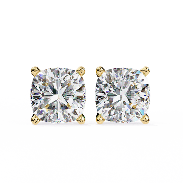Cushion Square Cut Lab Diamond Stud Earrings