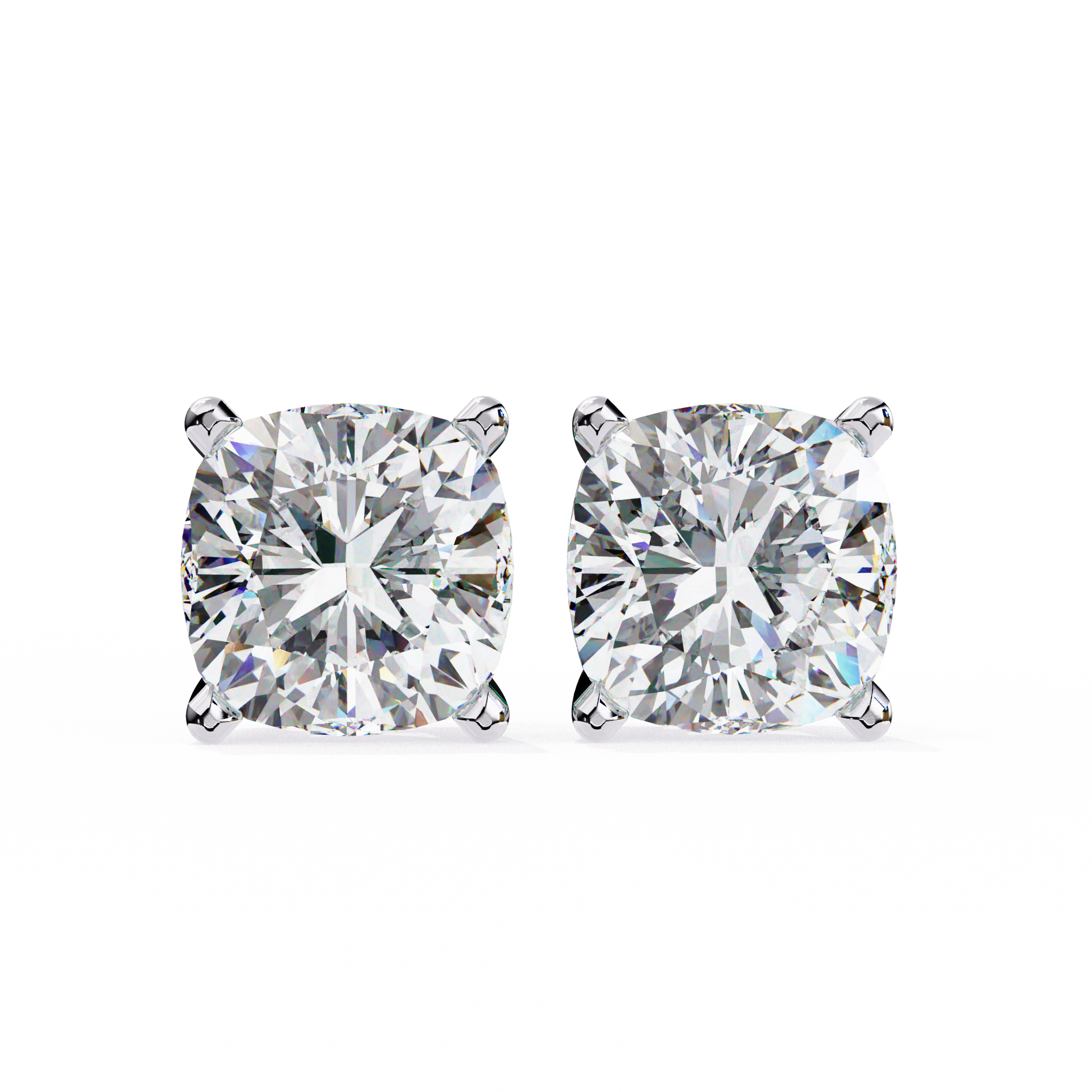 Cushion Square Cut Lab Diamond Stud Earrings