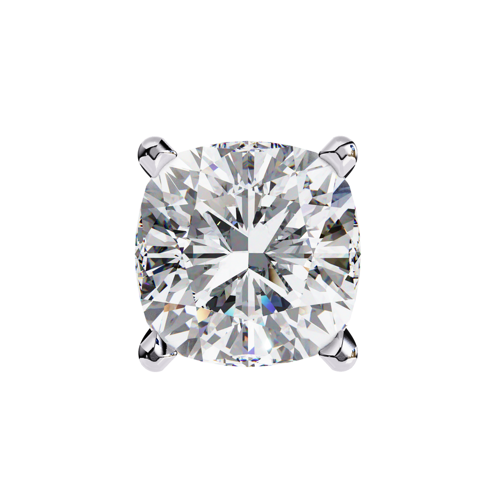 Cushion Diamond Stud Earrings 4-Prong Basket Setting