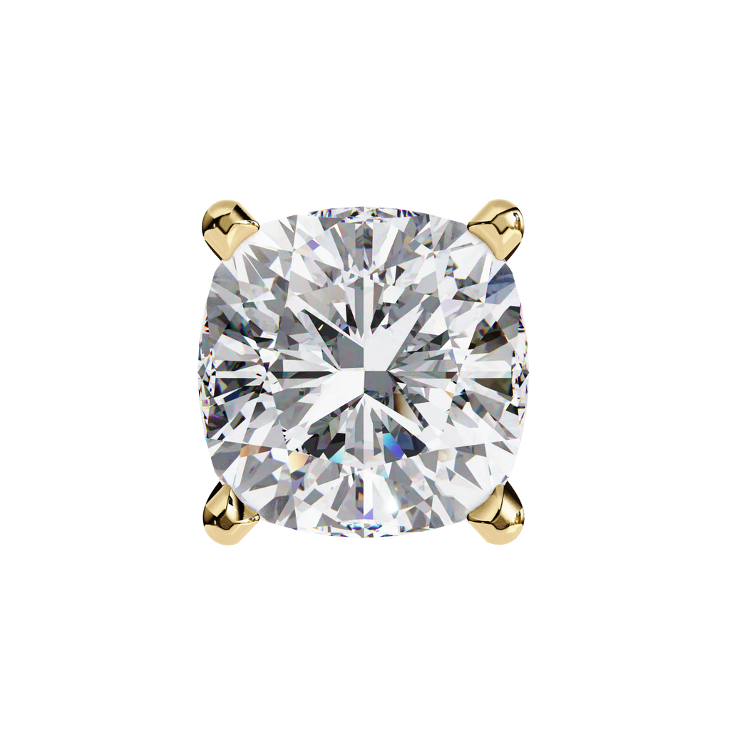 Cushion Diamond Stud Earrings 4-Prong Basket Setting