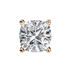 Cushion Diamond Stud Earrings 4-Prong Basket Setting