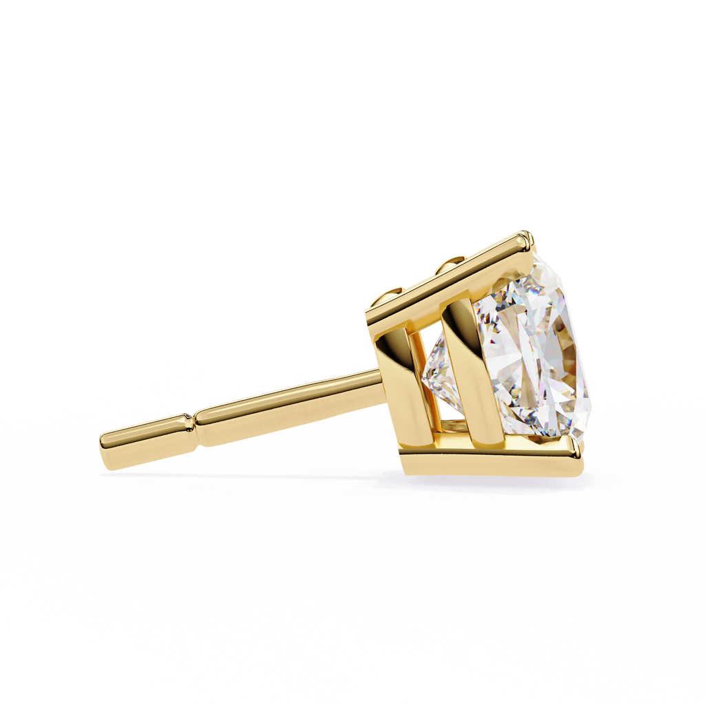Cushion Diamond Stud Earrings 4-Prong Basket Setting