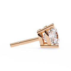 Cushion Diamond Stud Earrings 4-Prong Basket Setting