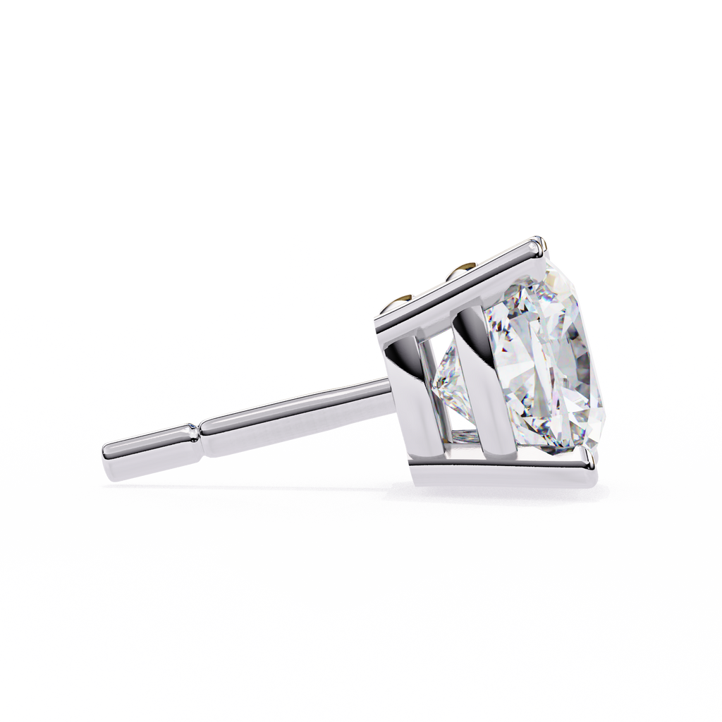 Cushion Diamond Stud Earrings 4-Prong Basket Setting
