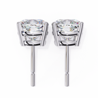 Cushion Diamond Stud Earrings 4-Prong Basket Setting
