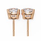 Cushion Diamond Stud Earrings 4-Prong Basket Setting