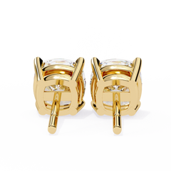 Cushion Diamond Stud Earrings 4-Prong Basket Setting