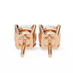 Cushion Diamond Stud Earrings 4-Prong Basket Setting