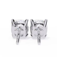 Cushion Diamond Stud Earrings 4-Prong Basket Setting