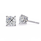 Cushion Diamond Stud Earrings 4-Prong Basket Setting