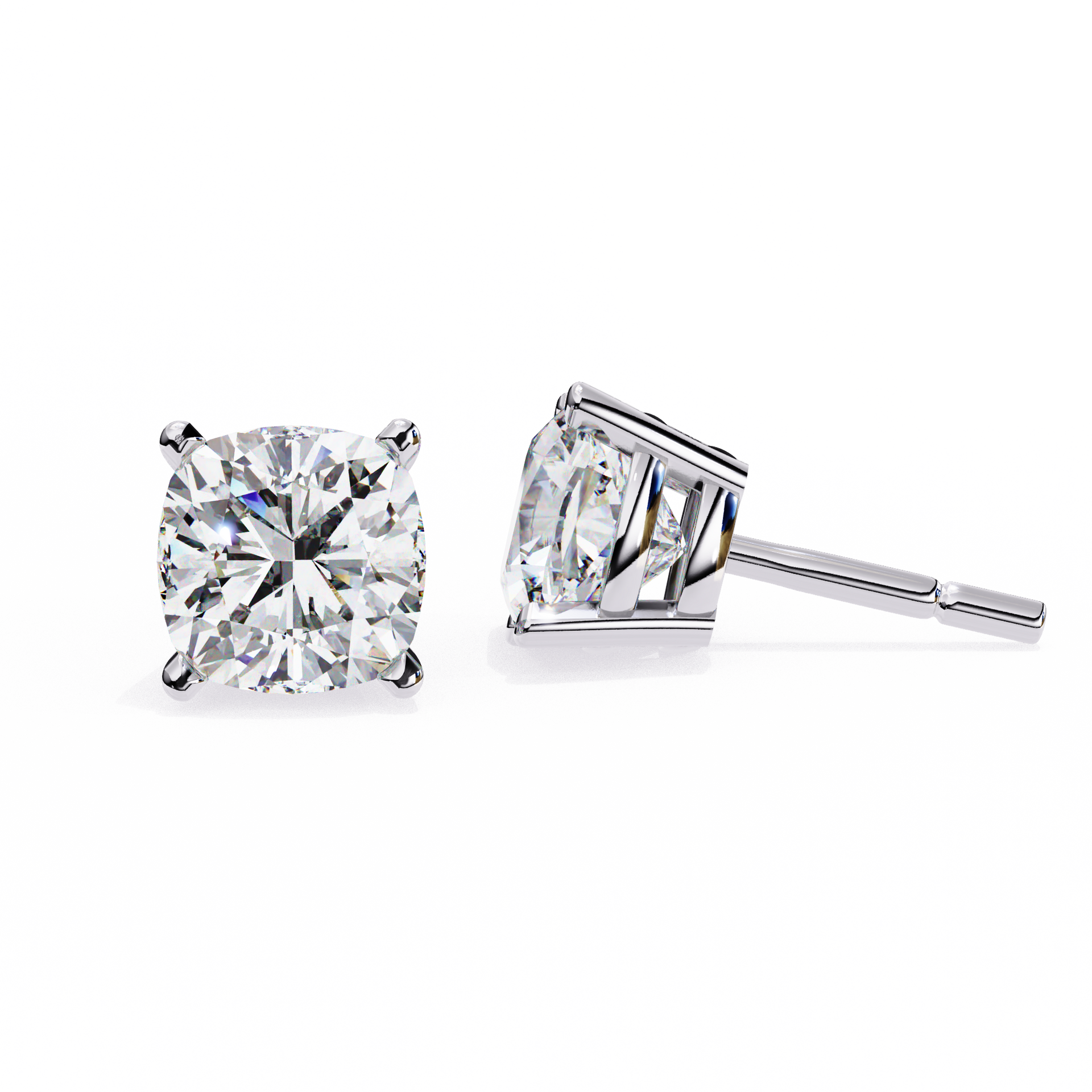 Cushion Square Cut Lab Diamond Stud Earrings