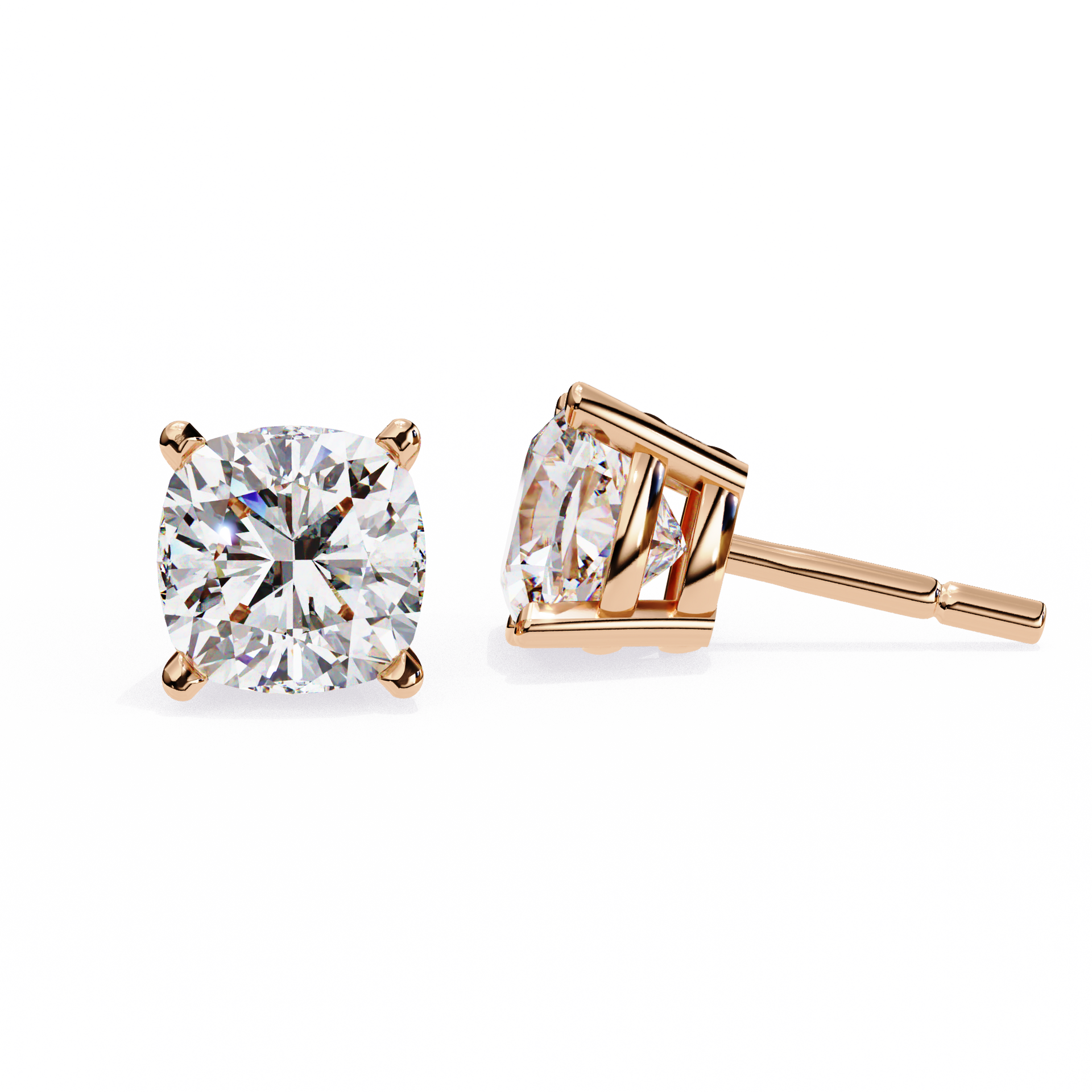 Cushion Square Cut Lab Diamond Stud Earrings