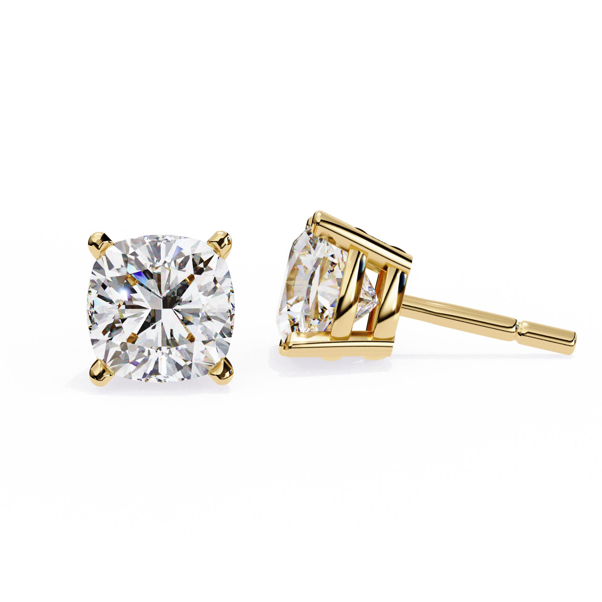 Cushion Square Cut Lab Diamond Stud Earrings