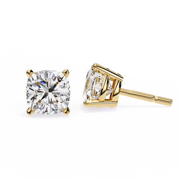 Cushion Square Cut Lab Diamond Stud Earrings