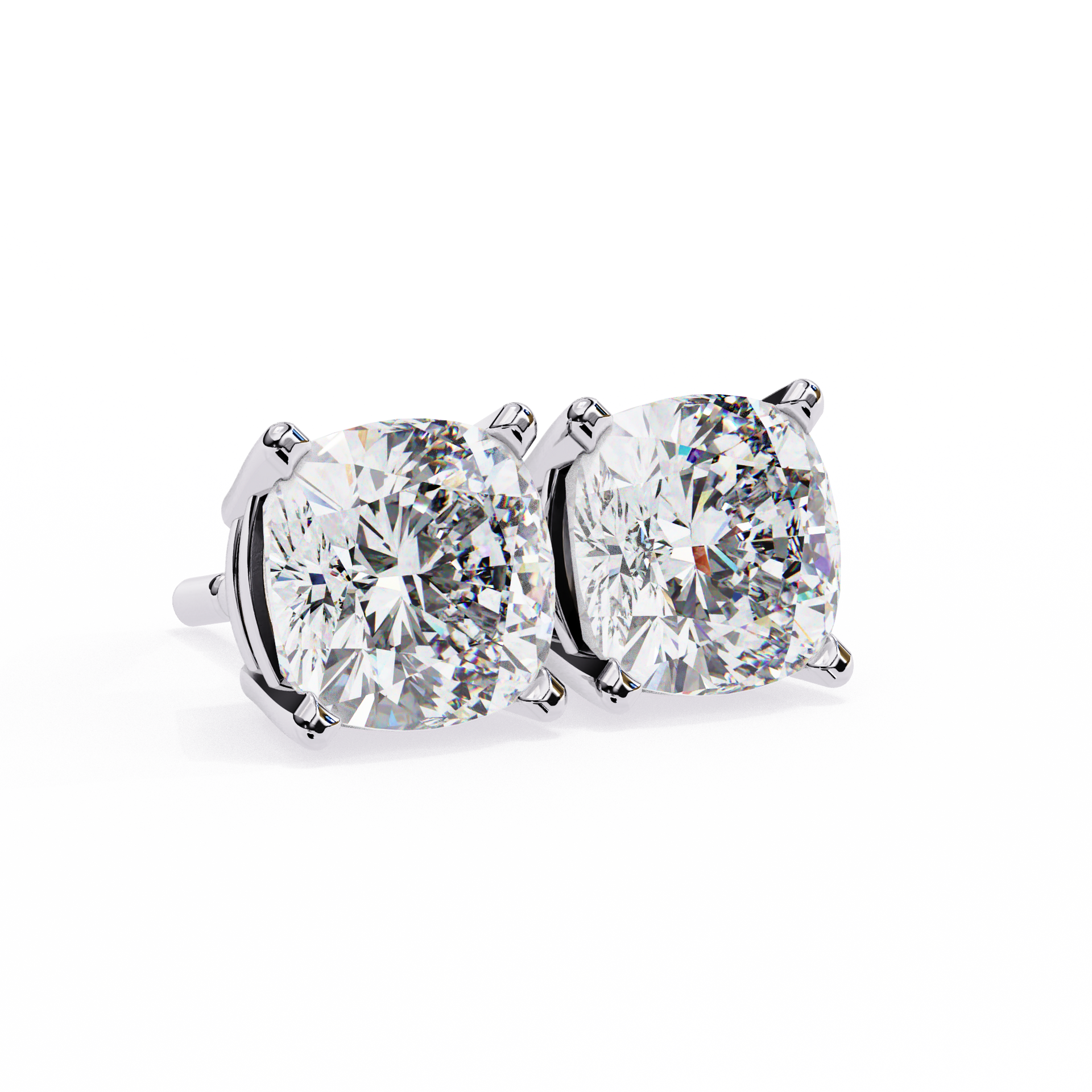 Cushion Square Cut Lab Diamond Stud Earrings