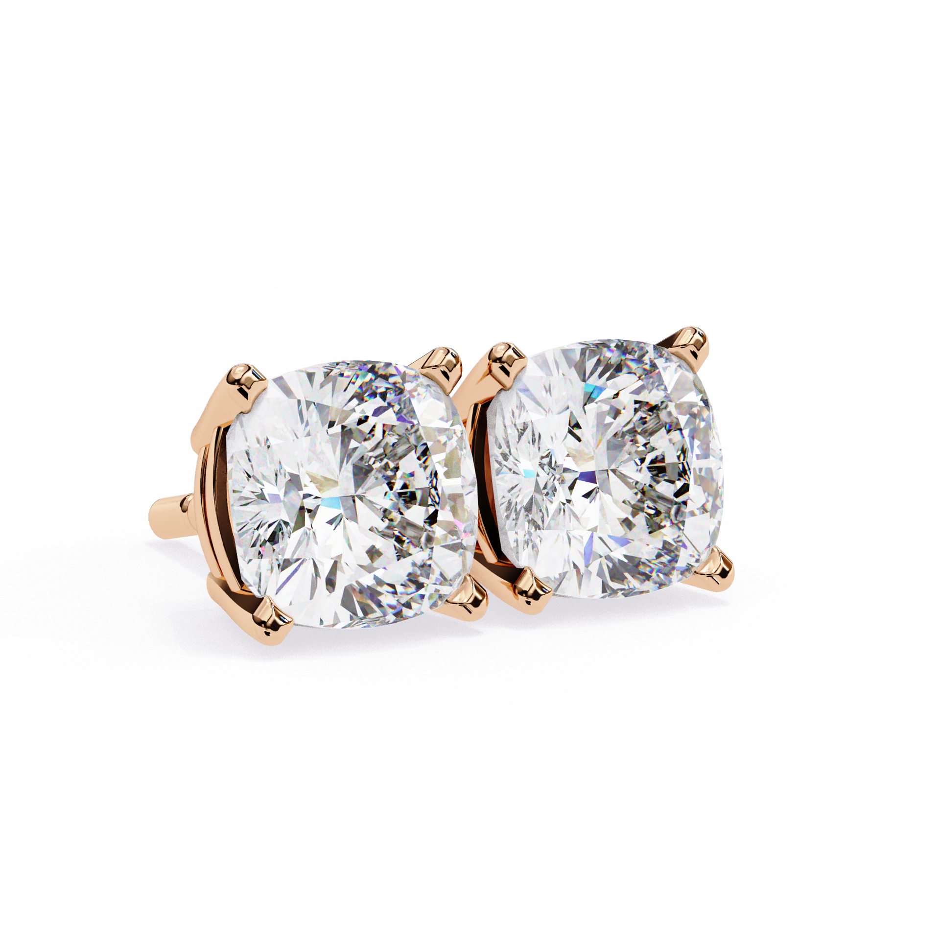 Cushion Square Cut Lab Diamond Stud Earrings