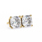 Cushion Diamond Stud Earrings 4-Prong Basket Setting