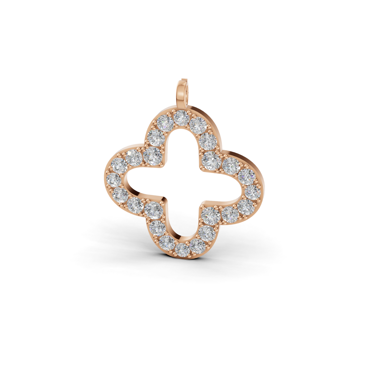 4 Carat Lab-Grown Diamond Four-Leaf Open Clover Necklace