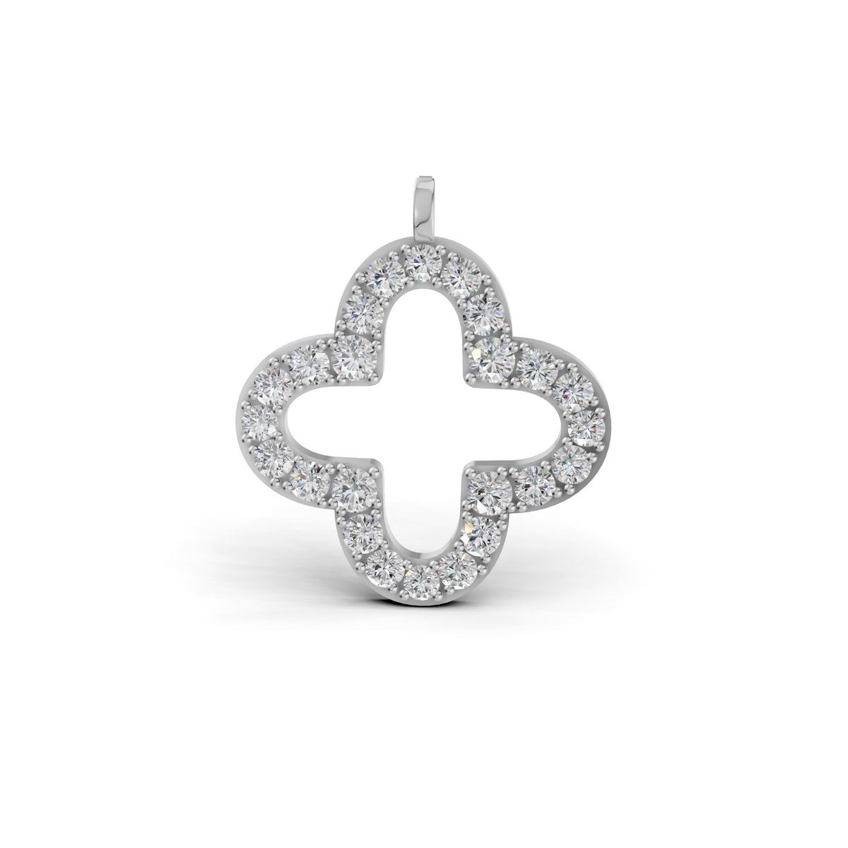 4 Carat Lab-Grown Diamond Four-Leaf Open Clover Necklace