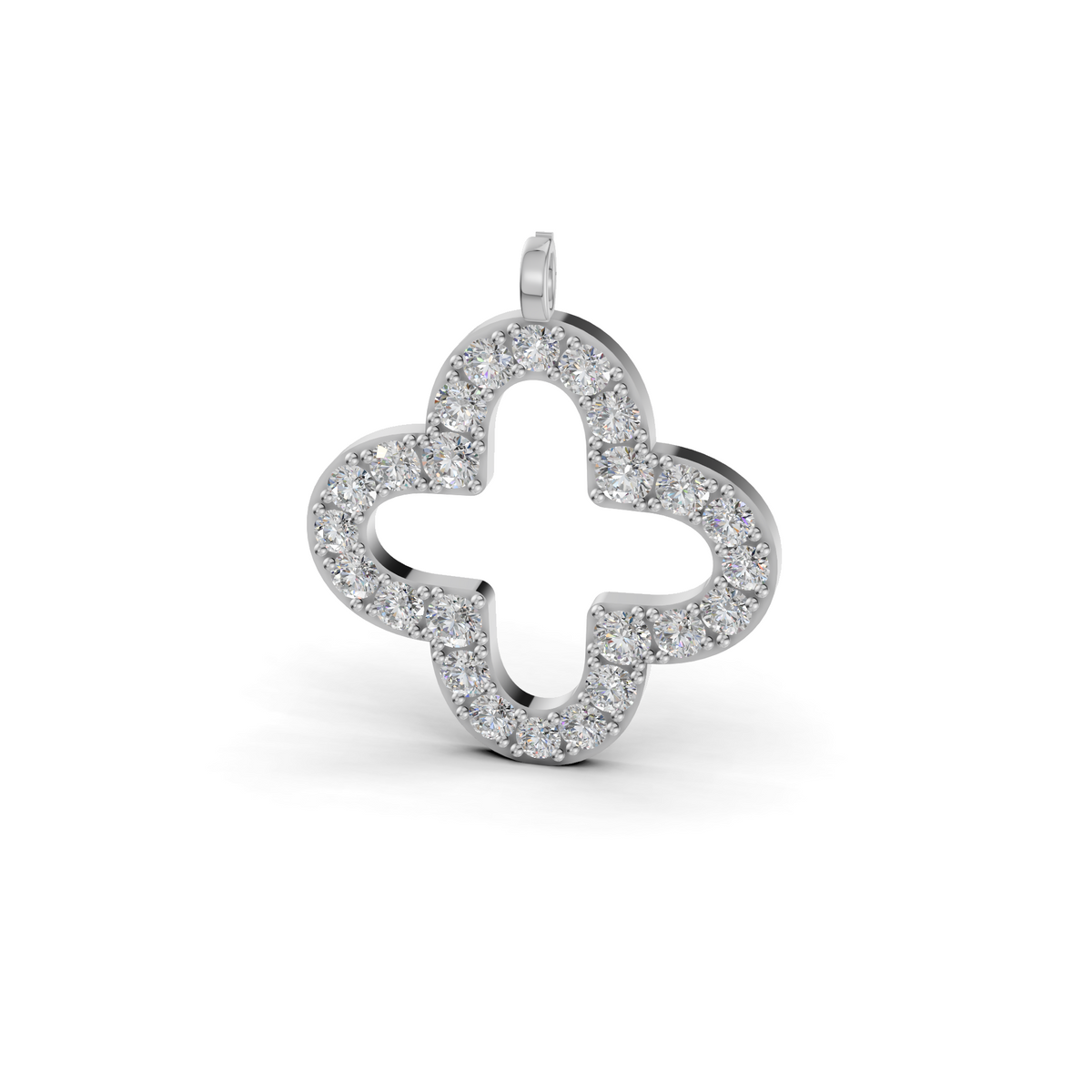 4 Carat Lab-Grown Diamond Four-Leaf Open Clover Necklace