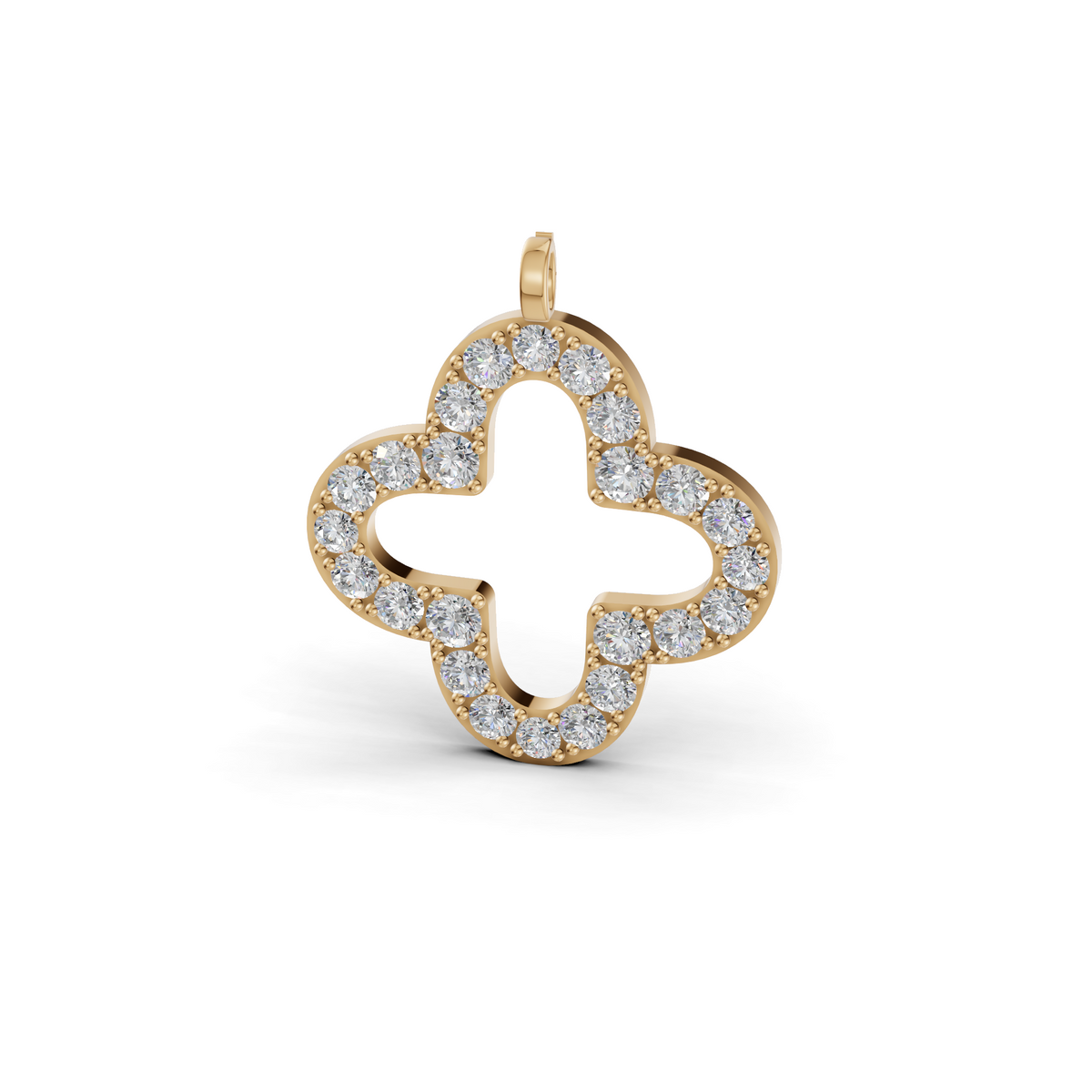 4 Carat Lab-Grown Diamond Four-Leaf Open Clover Necklace