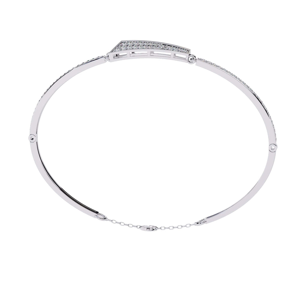 white gold arrow bracelet on a white background