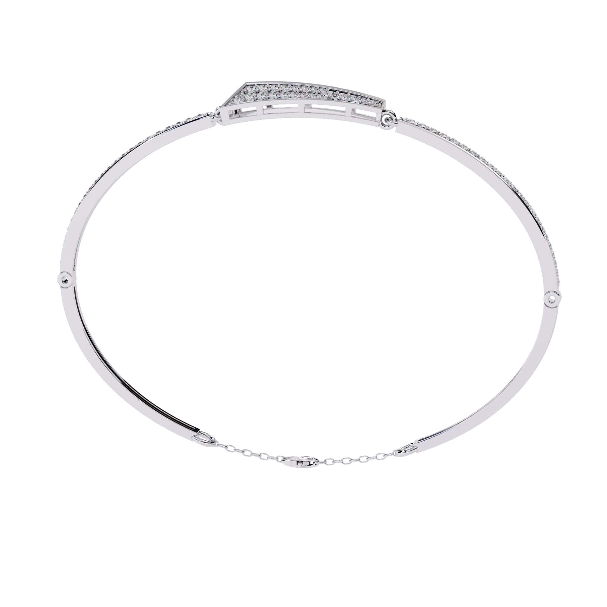 white gold arrow bracelet on a white background