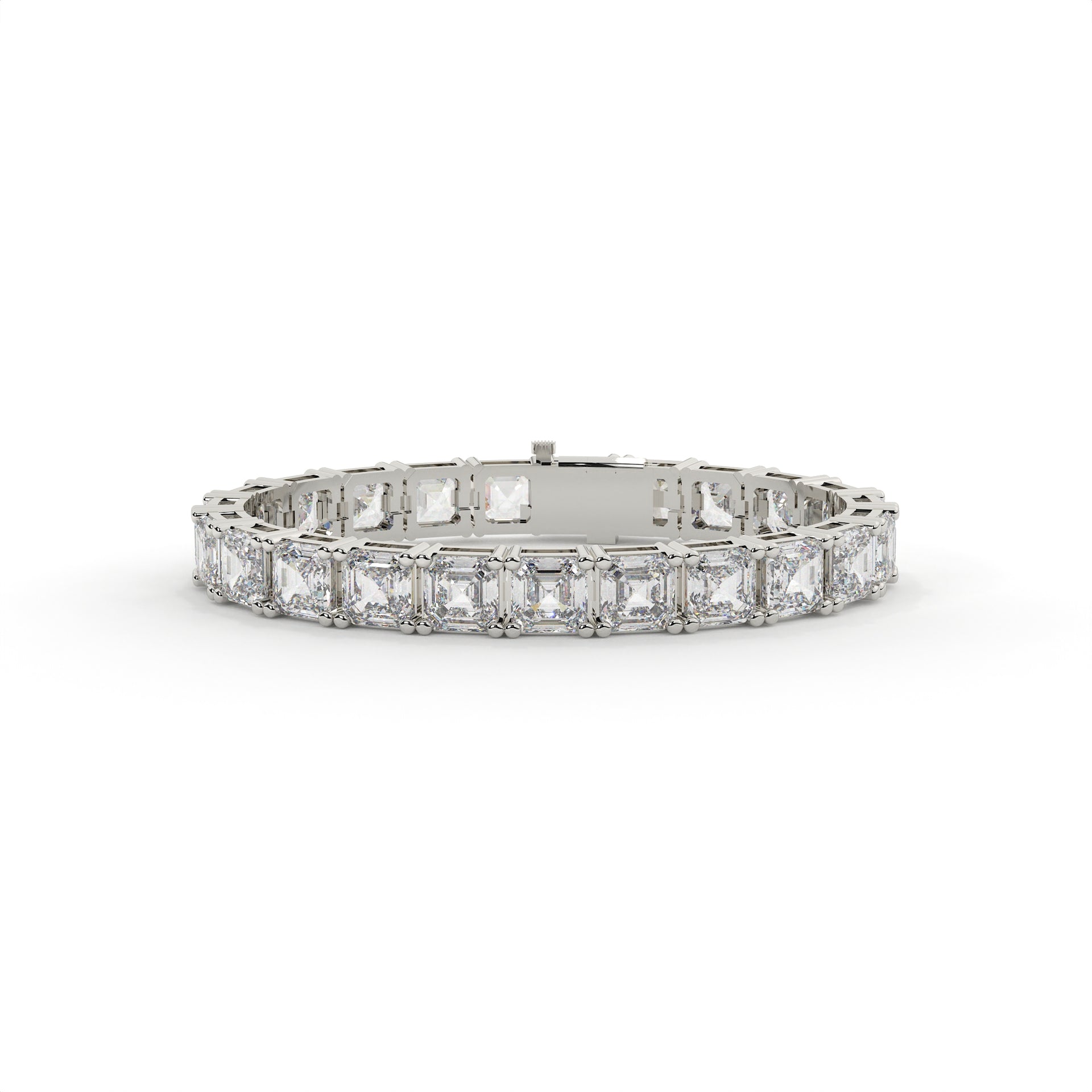 Laboratory-grown diamond tennis bracelet for women in white gold.