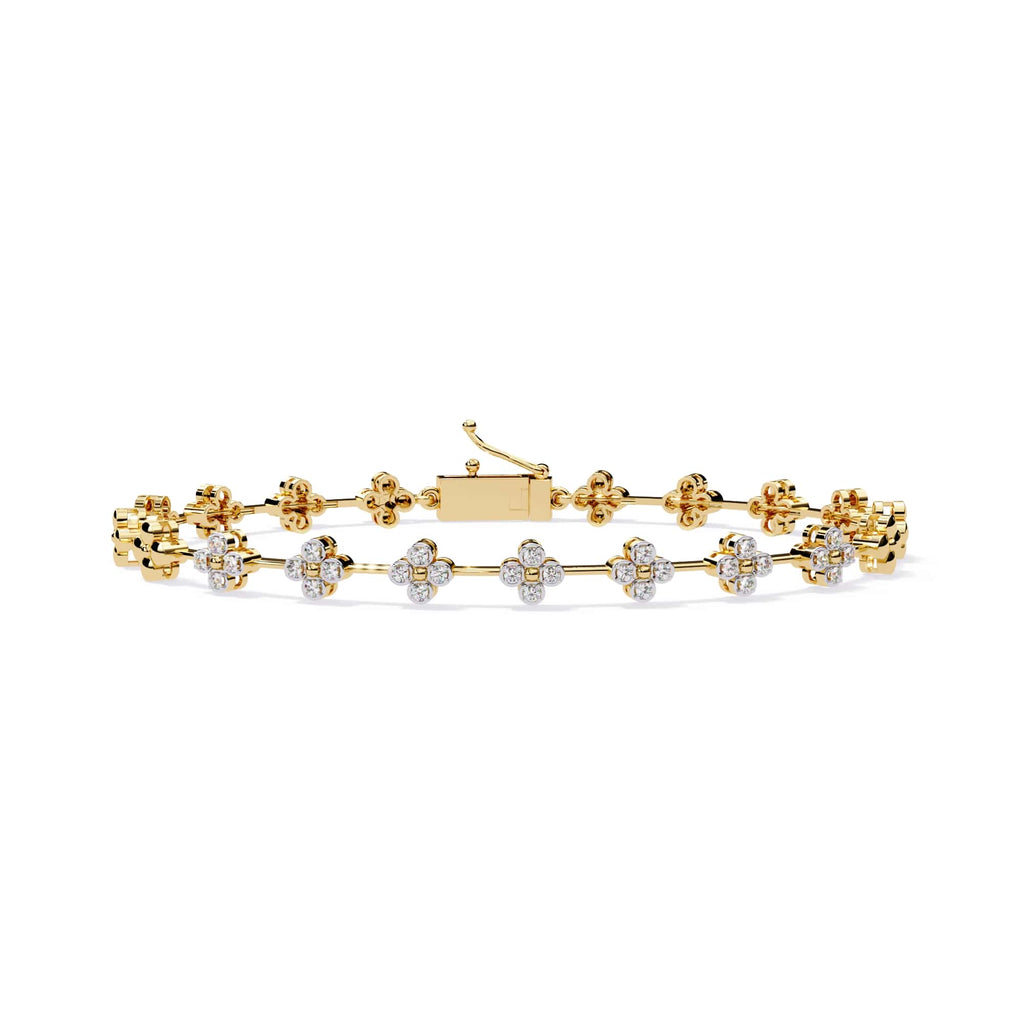 Round Cut Lab Diamond Flower Bracelet