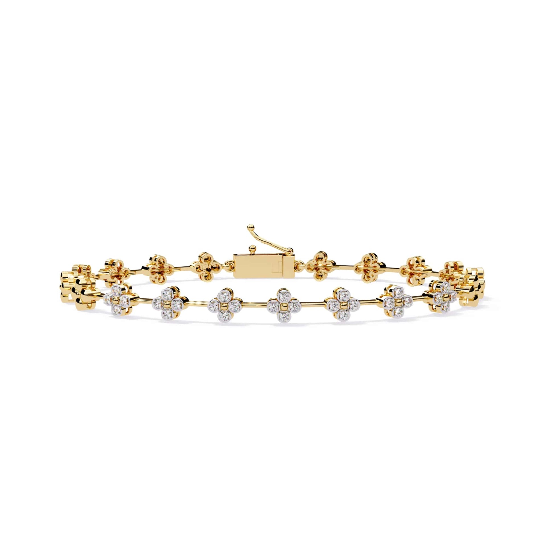 Round Cut Lab Diamond Flower Bracelet