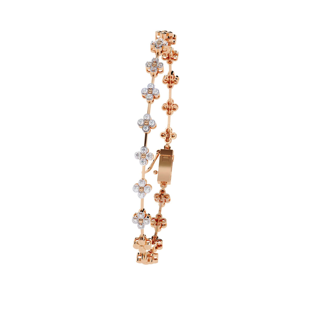 Round Cut Lab Diamond Flower Bracelet