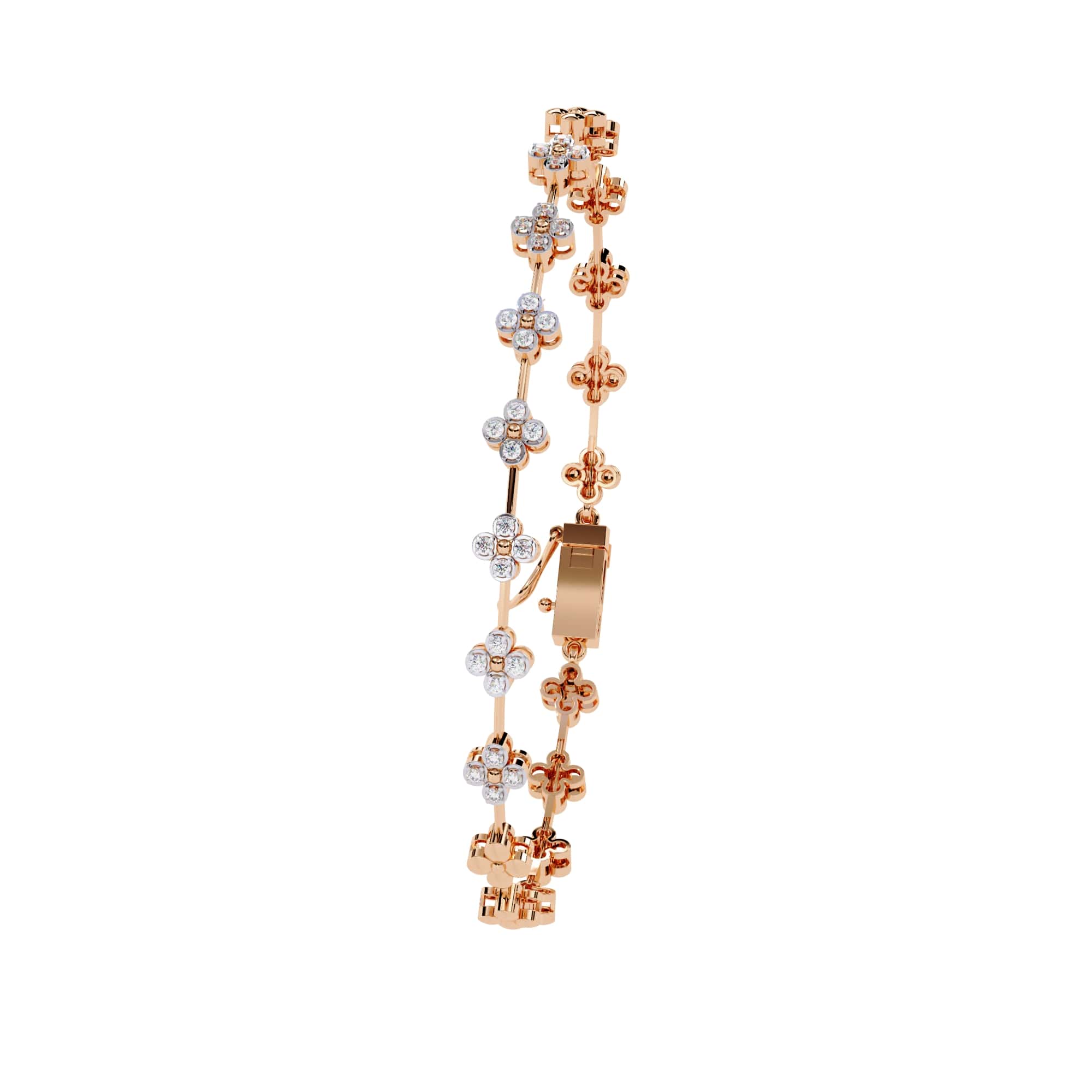 Round Cut Lab Diamond Flower Bracelet