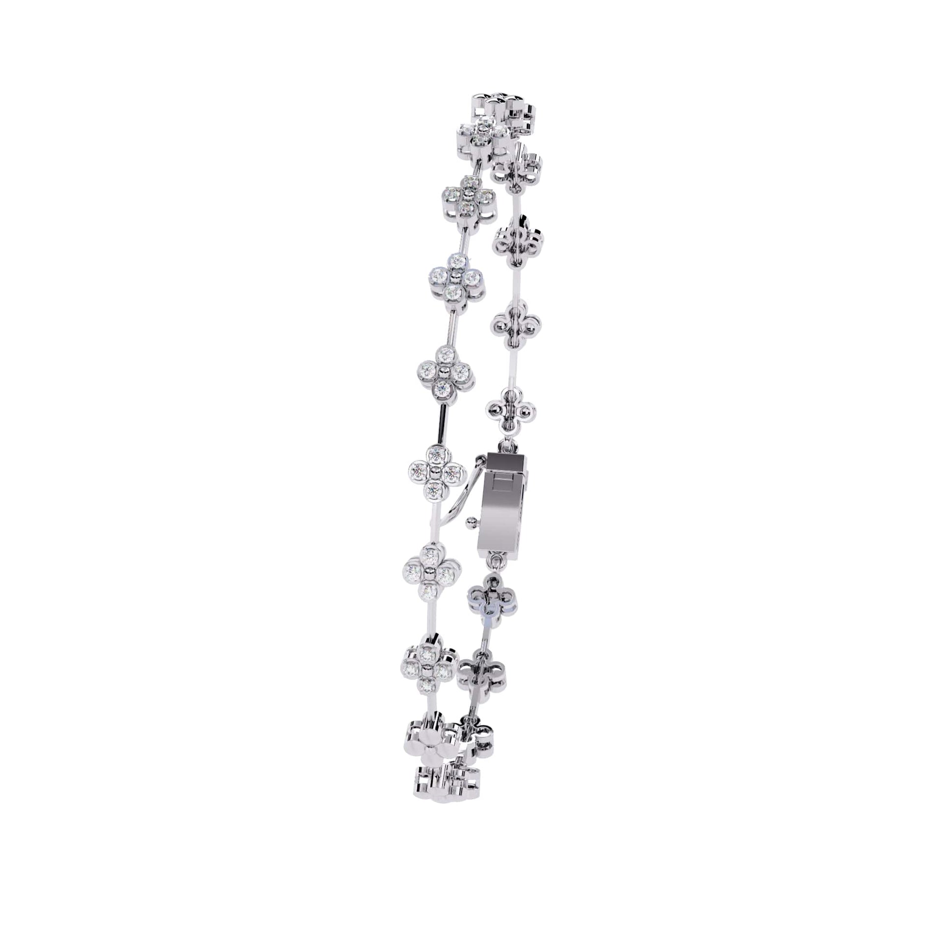 Round Cut Lab Diamond Flower Bracelet