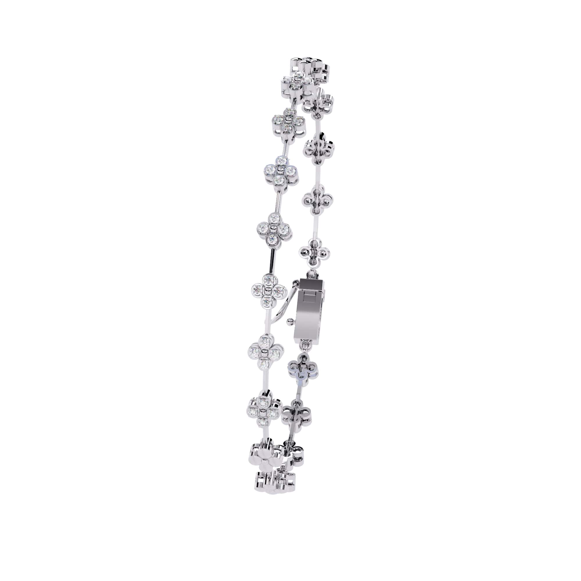 Round Cut Lab Diamond Flower Bracelet