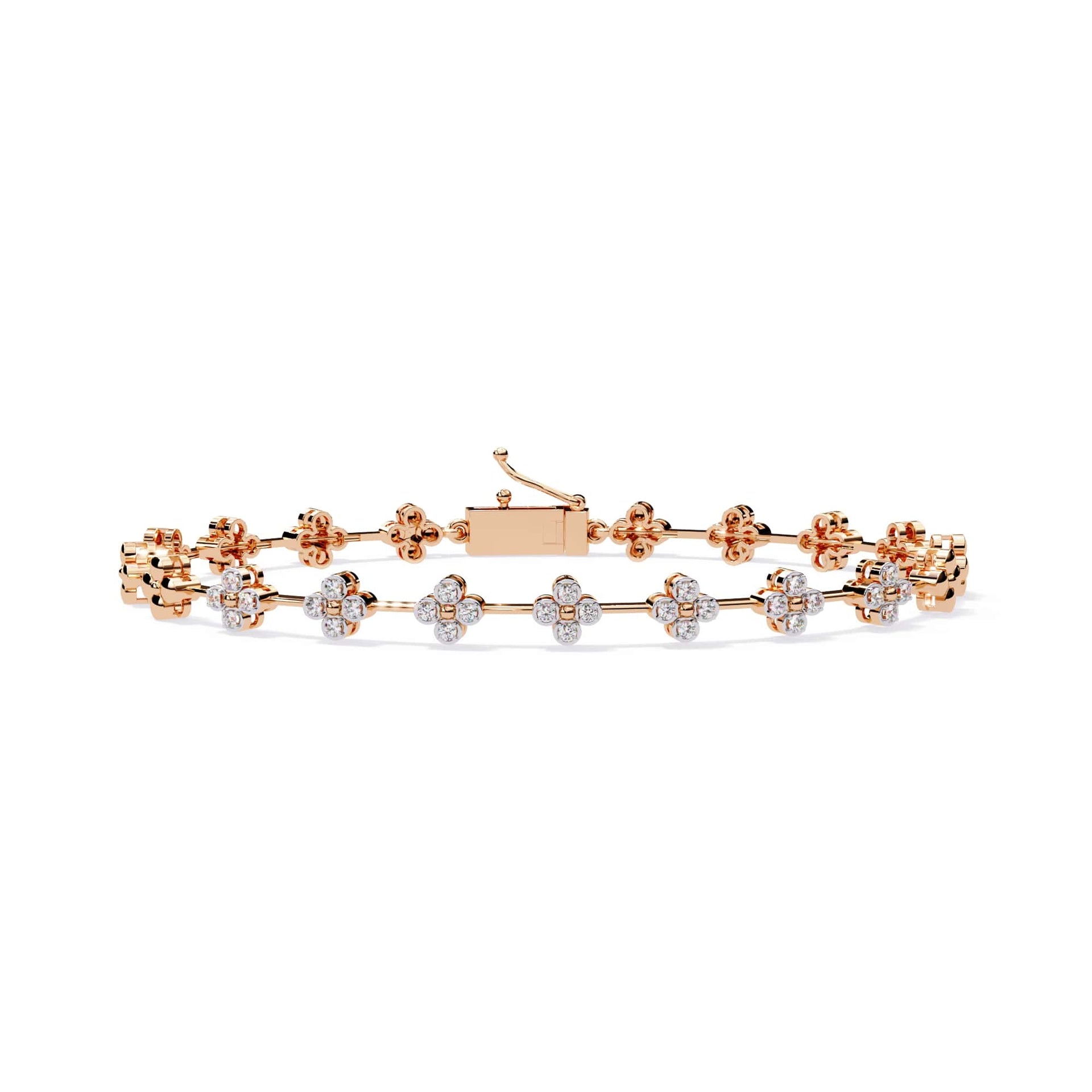 Round Cut Lab Diamond Flower Bracelet