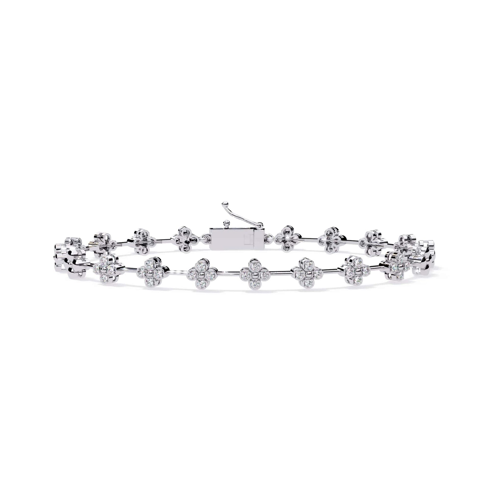 Round Cut Lab Diamond Flower Bracelet