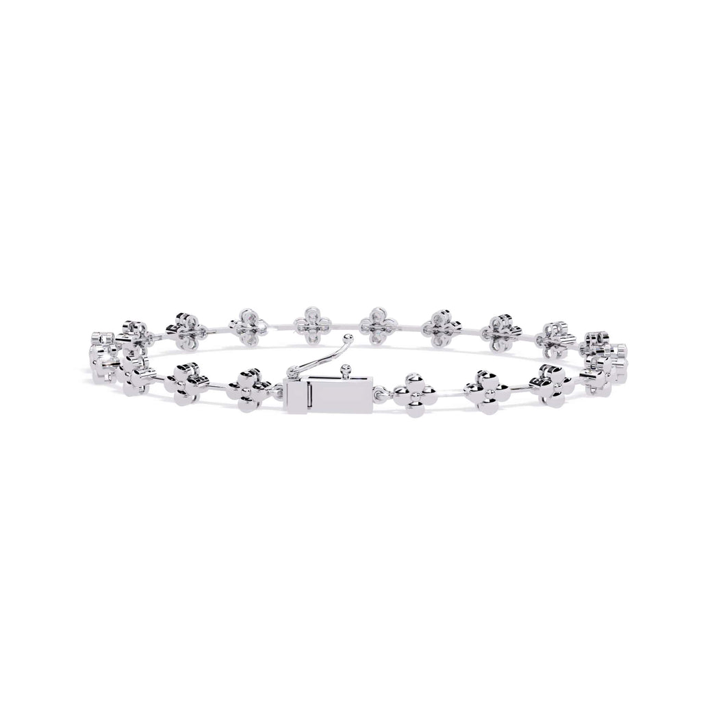 Round Cut Lab Diamond Flower Bracelet