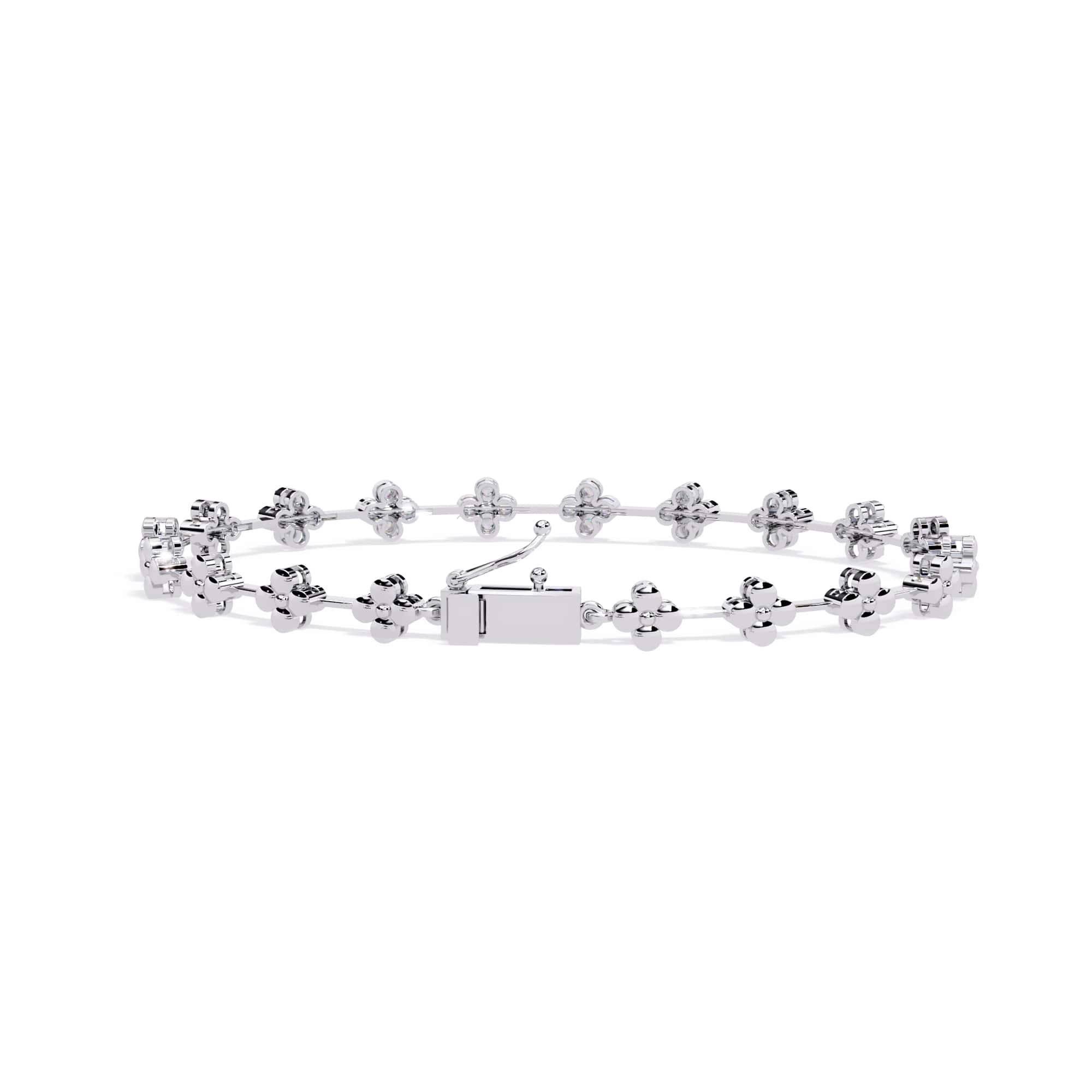 Round Cut Lab Diamond Flower Bracelet